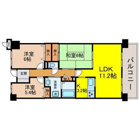 ヴィルヌーブ野洲（３１５）の物件間取画像